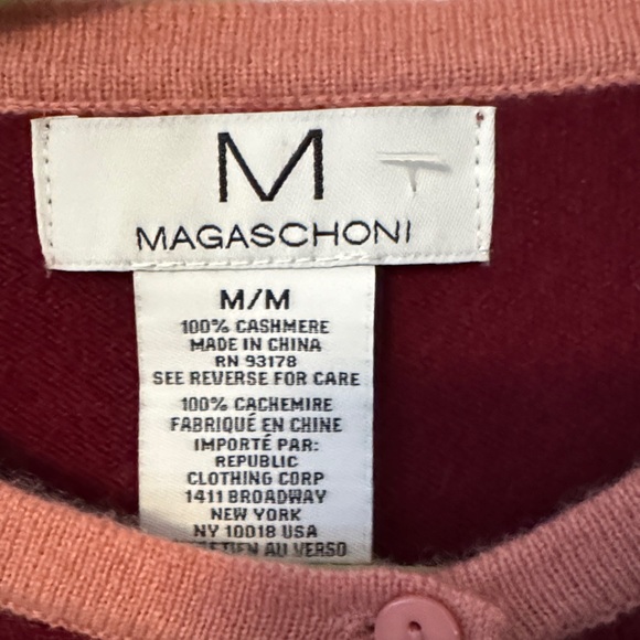 Magaschoni Burgundy and Pink Sweater - Picture 2 of 3
